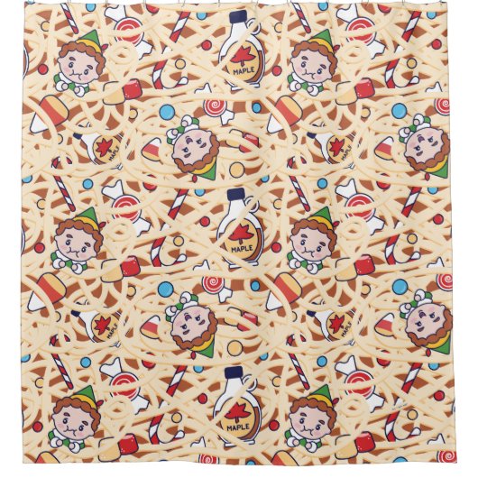 Buddy the Elf | Christmas Cheer Pattern Douchegordijn (Voorkant)