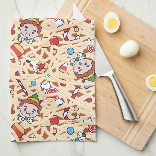 Buddy the Elf | Christmas Cheer Pattern Theedoek (Quarter Fold)