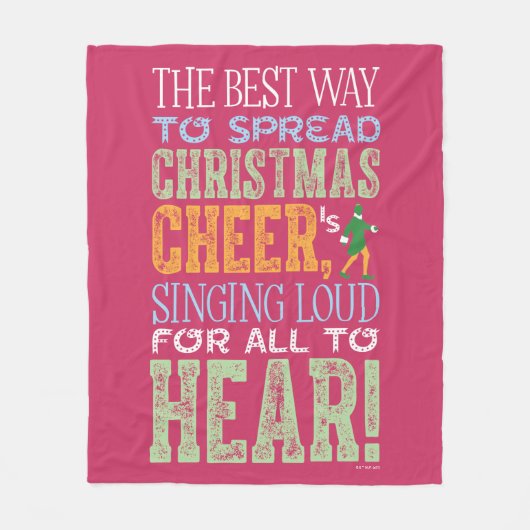 Buddy the Elf Christmas Cheer Quote Fleece Deken (Voorkant)