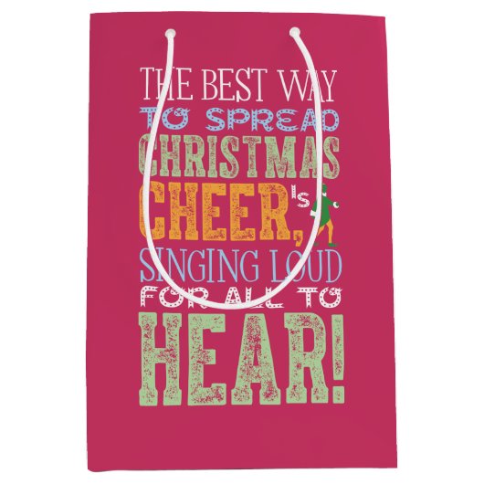 Buddy the Elf Christmas Cheer Quote Medium Cadeauzakje (Voorkant)