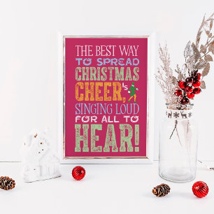 Buddy the Elf Christmas Cheer Quote Poster