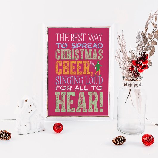 Buddy the Elf Christmas Cheer Quote Poster