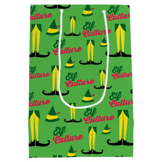 Buddy the Elf | Elf Culture Pattern Medium Cadeauzakje (Achterkant)