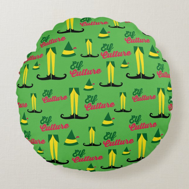 Buddy the Elf | Elf Culture Pattern Rond Kussen (Voorkant)