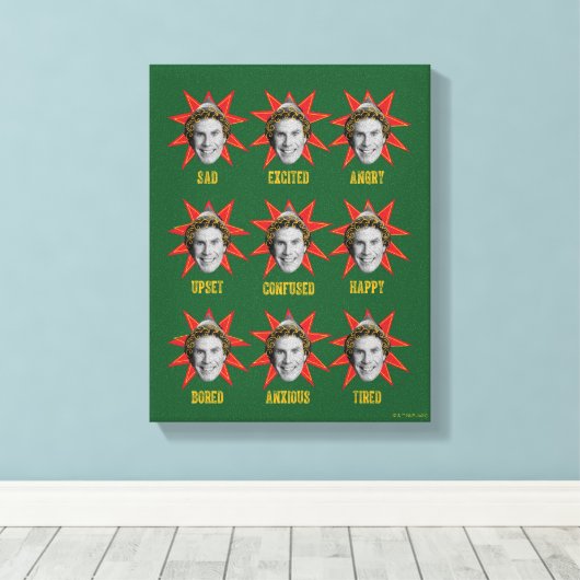 Buddy the Elf | Emoties Canvas Afdruk (Insitu (Houten vloer))