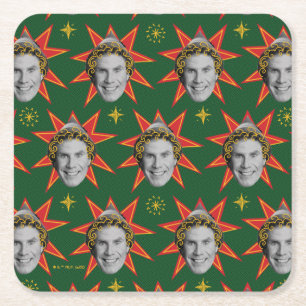 Buddy the Elf Emoties Pattern Kartonnen Onderzetters