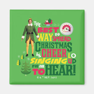 Buddy the Elf Grafisch citaat voor Kerstmis Magneet