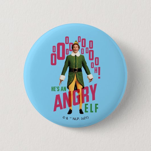 Buddy the Elf | He's an Angry Elf Ronde Button 5,7 Cm (Voorkant)