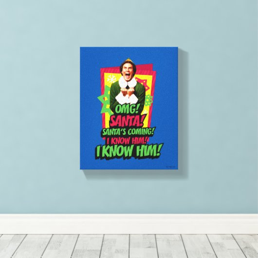 Buddy the Elf | OMG! Kerstman. Canvas Afdruk (Insitu (Houten vloer))