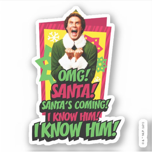 Buddy the Elf | OMG! Kerstman. Sticker (Voorkant)