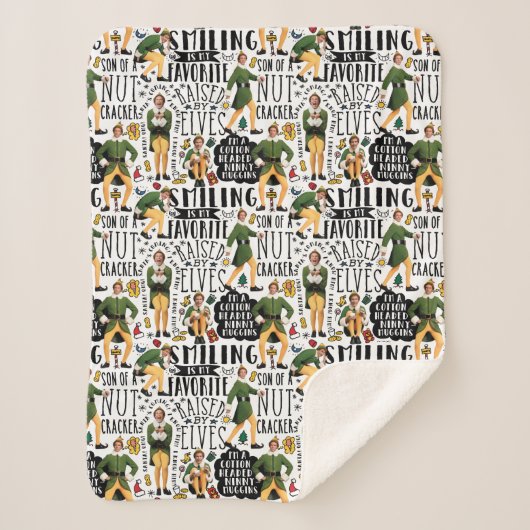 Buddy the Elf Quote Pattern Sherpa Deken (Voorkant)
