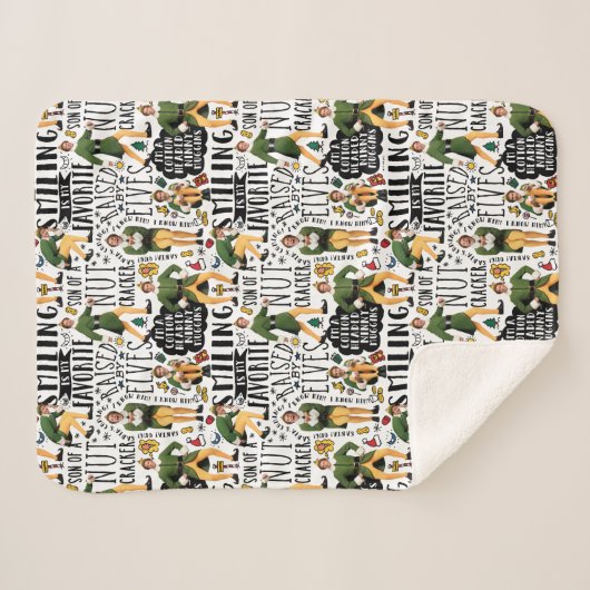Buddy the Elf Quote Pattern Sherpa Deken (Voorkant (horizontaal))