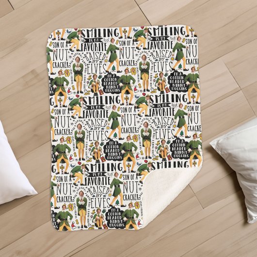 Buddy the Elf Quote Pattern Sherpa Deken
