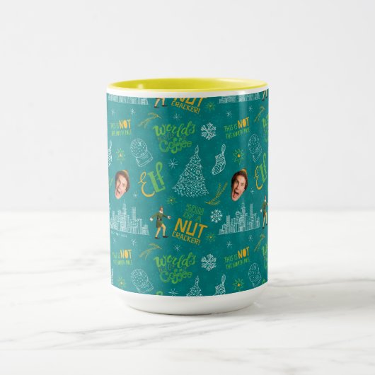 Buddy the Elf Teal Quote Pattern Mok (Midden)