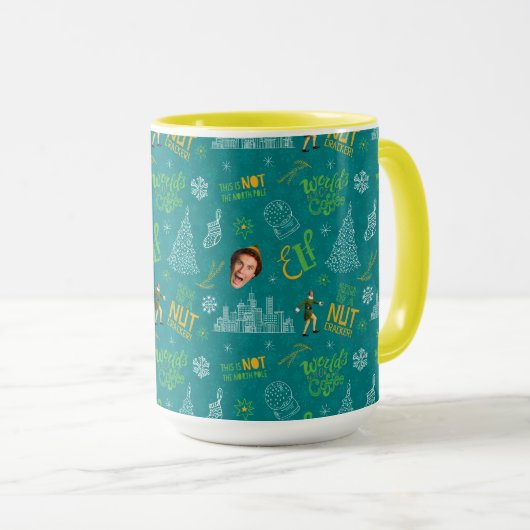 Buddy the Elf Teal Quote Pattern Mok (Voorkant rechts)