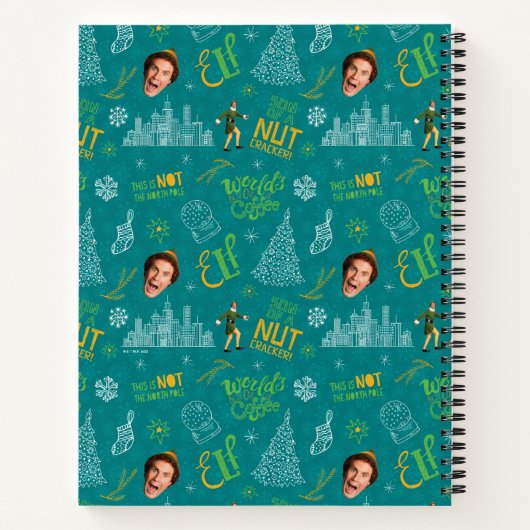 Buddy the Elf Teal Quote Pattern Notitieboek (Achterkant)