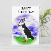 Buddy The Puffin Birthday Card Kaart (Staand voorkant)
