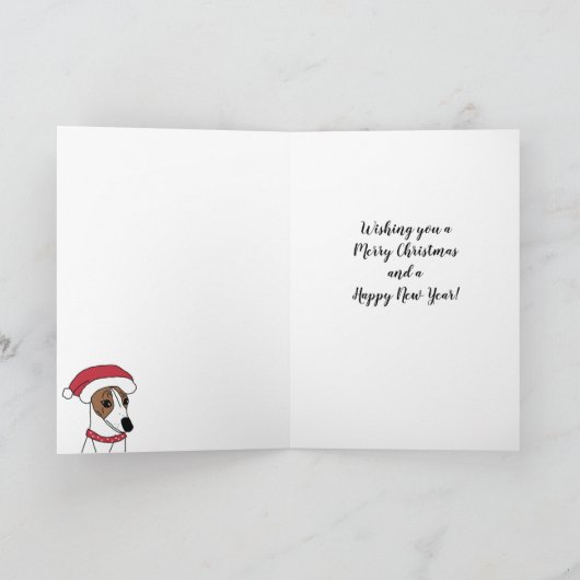 Buddy the whippet feestdagen kaart (Binnen)