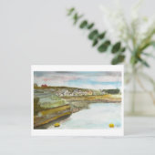 Bude Cornwall Kust Zeelandschap Kunst Briefkaart (Staand voorkant)