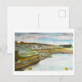 Bude Cornwall Kust Zeelandschap Kunst Briefkaart (Voorkant / Achterkant)