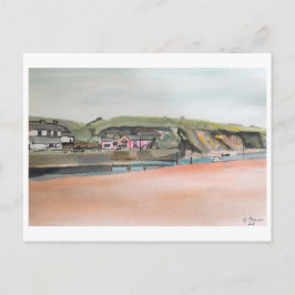 Bude Cornwall Landschap – Waterverf Kustkunst Briefkaart