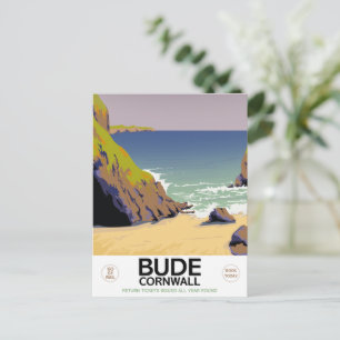Bude cornwall Reisposter zeezijde Briefkaart