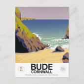 Bude cornwall Reisposter zeezijde Briefkaart (Voorkant)