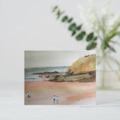 Bude, Cornwall, Strand, Suffolk, Kust Kunst Briefkaart (Staand voorkant)