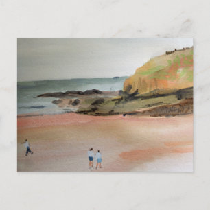 Bude, Cornwall, Strand, Suffolk, Kust Kunst Briefkaart