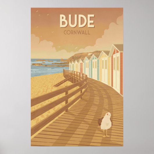 Bude Cornwall Travel Poster (Voorkant)