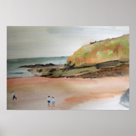 Bude Cornwall VK Kust Waterverf Landschap Poster