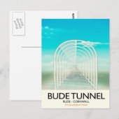 Bude Tunnel, Cornwall Parodie Reisposter Briefkaart (Voorkant / Achterkant)