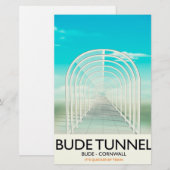 Bude Tunnel, Cornwall Parodie Reisposter Briefpapier (Voorkant / Achterkant)