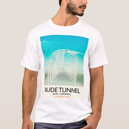 Bude Tunnel, Cornwall Parodie Reisposter T-shirt (Voorkant)