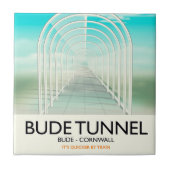 Bude Tunnel, Cornwall Parodie Reisposter Tegeltje (Voorkant)