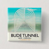 Bude Tunnel, Cornwall Parodie Reisposter Vierkante Button 5,1 Cm (Voorkant)