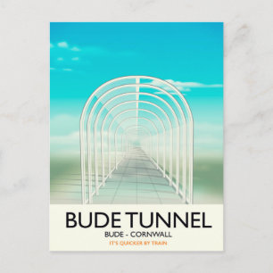 Bude Tunnel, Cornwall Parody Travel poster Briefkaart