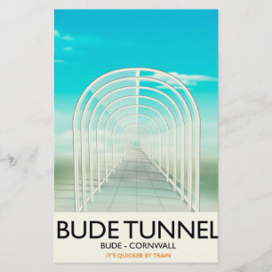 Bude Tunnel, Cornwall Parody Travel poster Briefpapier