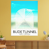 Bude Tunnel, Cornwall Parody Travel poster Canvas Afdruk (Insitu (Woonkamer))