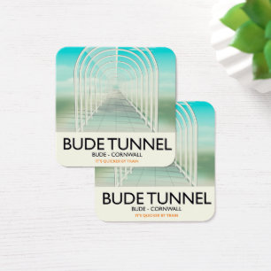 Bude Tunnel, Cornwall Parody Travel poster Vierkante Visitekaartjes
