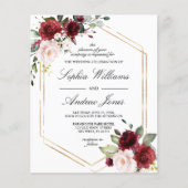 Budet Burgundy & Blush Pink Wedding Invitation (Voorkant)