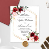 Budet Burgundy & Blush Pink Wedding Invitation