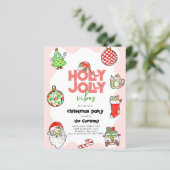 BUDET Feestelijke Retro Holly Jolly Kerstfeest (Staand voorkant)