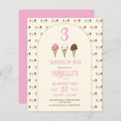 Budge 3 scoops van leuk 3e verjaardagsfeest (Voorkant / Achterkant)