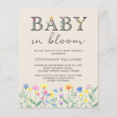 Budge Baby in Bloom Bloemen Baby shower Uitnodigen (Voorkant)