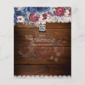 Budge Burgundy Blue Floral Vrijgezellenfeest Invit Flyer (Achterkant)