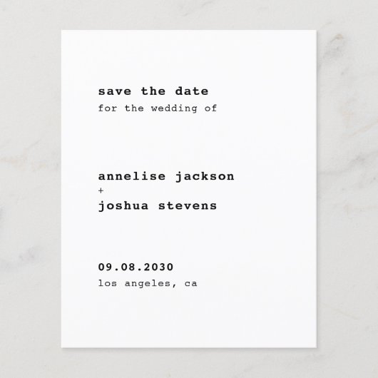 Budge eenvoudige typografie bruiloft met de datum flyer (Voorkant)