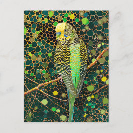 Budgerigar in Aboriginal Dot Art Style Briefkaart