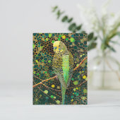 Budgerigar in Aboriginal Dot Art Style Briefkaart (Staand voorkant)