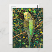 Budgerigar in Aboriginal Dot Art Style Briefkaart (Voorkant / Achterkant)